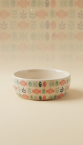 Patterned Ceramic Pet Food Bowl