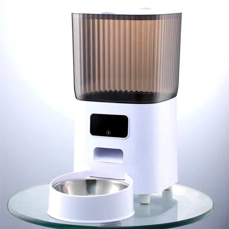 5L Automatic Pet Feeder with Camera - Smart Dog and Cat Food Dispenser, WiFi Enabled, Stainless Steel Bowl (No 5V 2A Plug)
